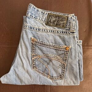 Rock 47 by Wrangler Men’s Jeans 34x36 Relaxed Bootcut Light Wash Western